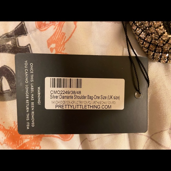 Silver Diamante Shoulder Bag - Picture 3 of 5